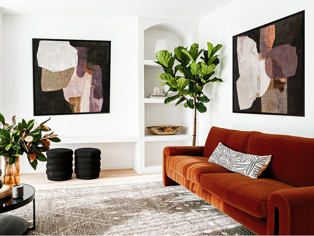 Chiaroscuro II - Black Box Frame Canvas - 90x90