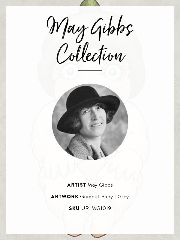 Gumnut Baby I Grey Canvas Art Print