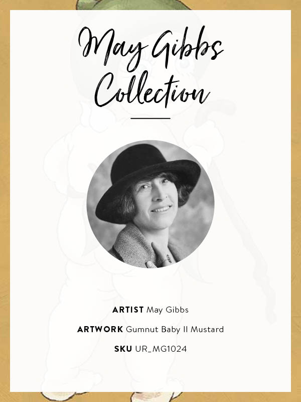 Gumnut Baby II Mustard Framed Art Print