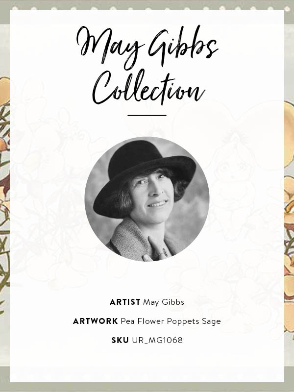 Pea Flower Poppets Sage Unframed Art Print