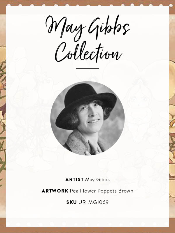 Pea Flower Poppets Brown Canvas Art Print