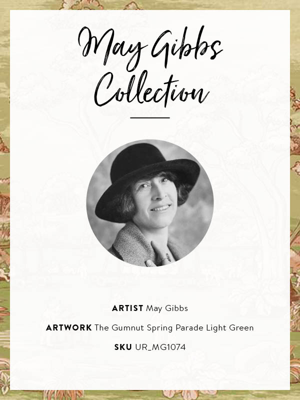 The Gumnut Spring Parade Light Green Framed Art Print