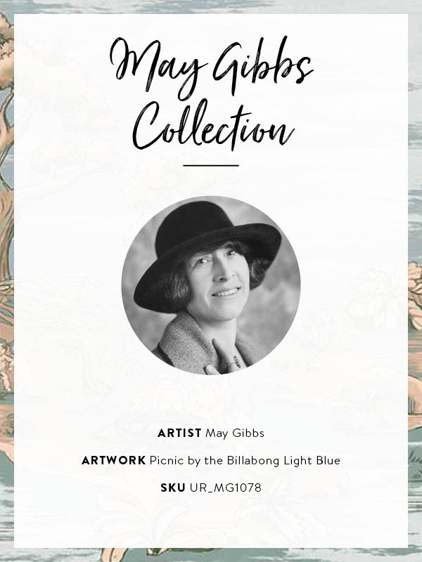 Picnic by the Billabong Light Blue Canvas Art Print