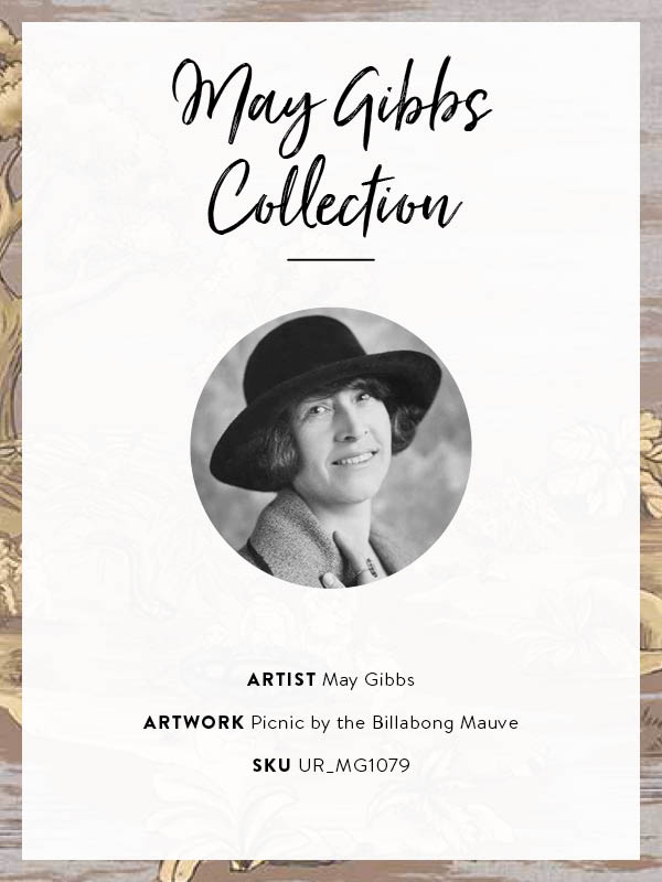 Picnic by the Billabong Mauve Canvas Art Print