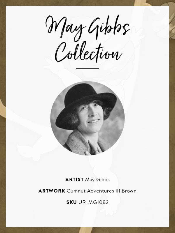 Gumnut Adventures III Brown Framed Art Print