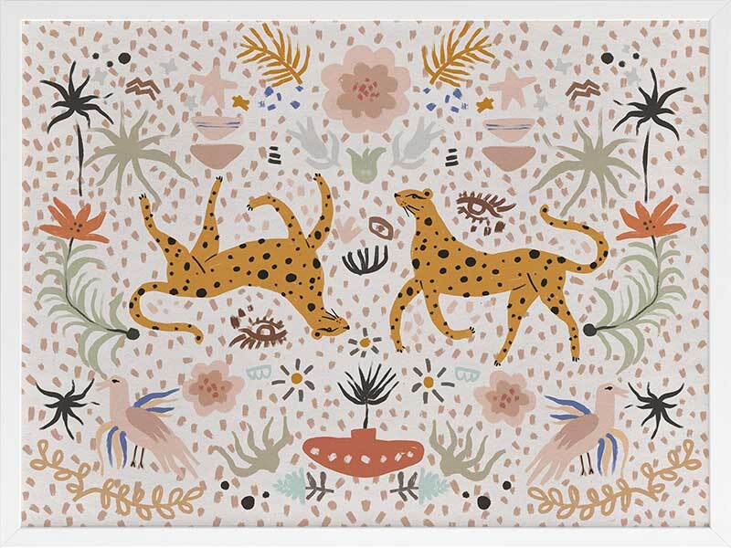 Leaping Leopards Framed Art Print