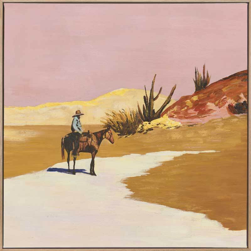 Desert Sunset - Oak Box Frame Canvas - 90x90 - Sale