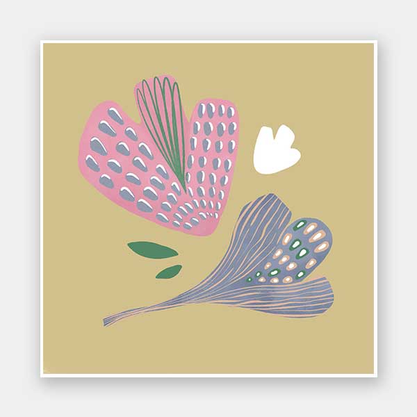 Floating petal shapes and tiny leaves in soft pink and green create a dreamy garden feel, from the Little Tails Collection by Urban Road.