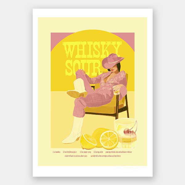 Whisky Sour Pink Unframed Art Print