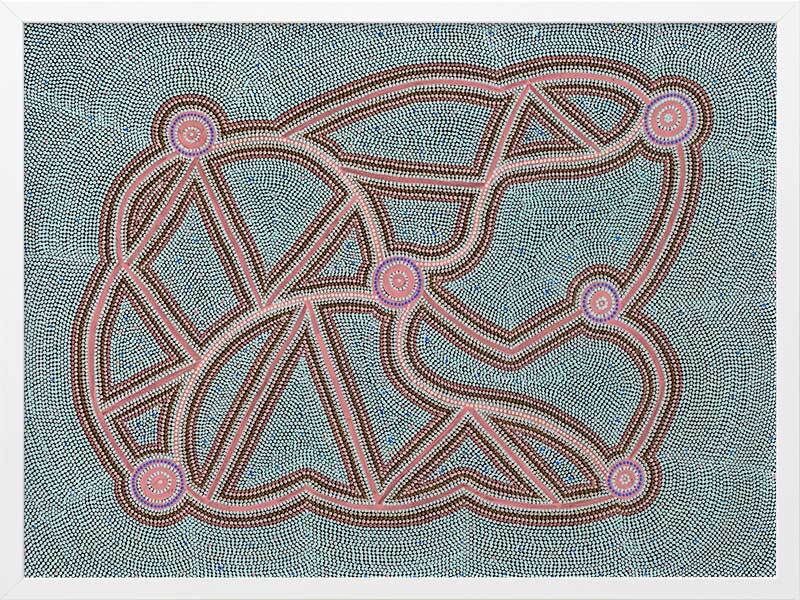 Ngapa Jukurrpa III Pink Framed Art Print