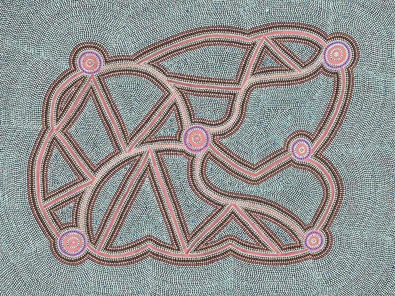 Ngapa Jukurrpa III Pink Canvas Art Print