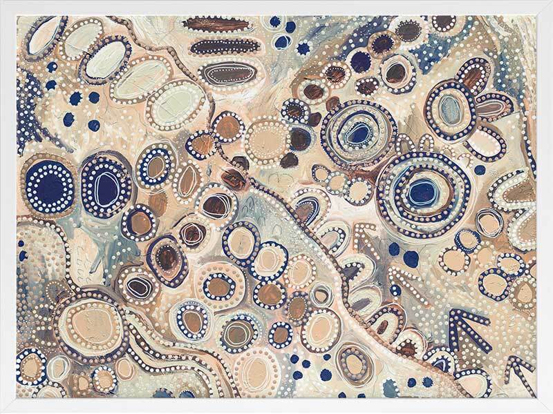 Ngu-Nha Neutral Blue Framed Art Print