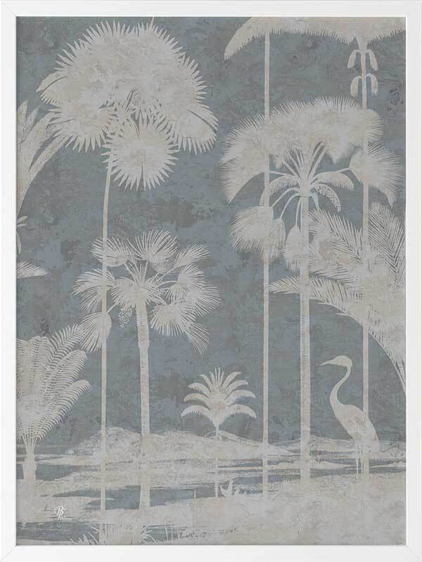 Shadow Palms Blue II Framed Art Print