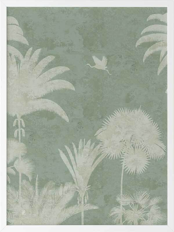 Shadow Palms Mint III Framed Art Print