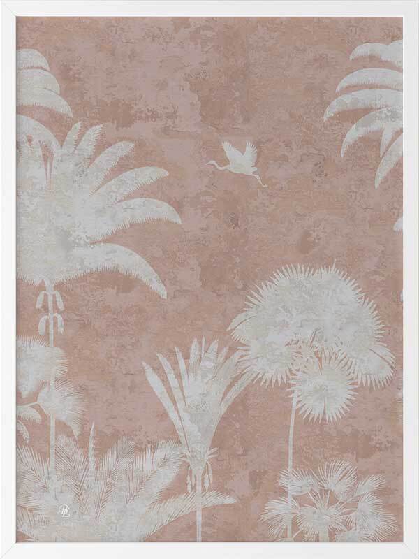 Shadow Palms Pink III Framed Art Print