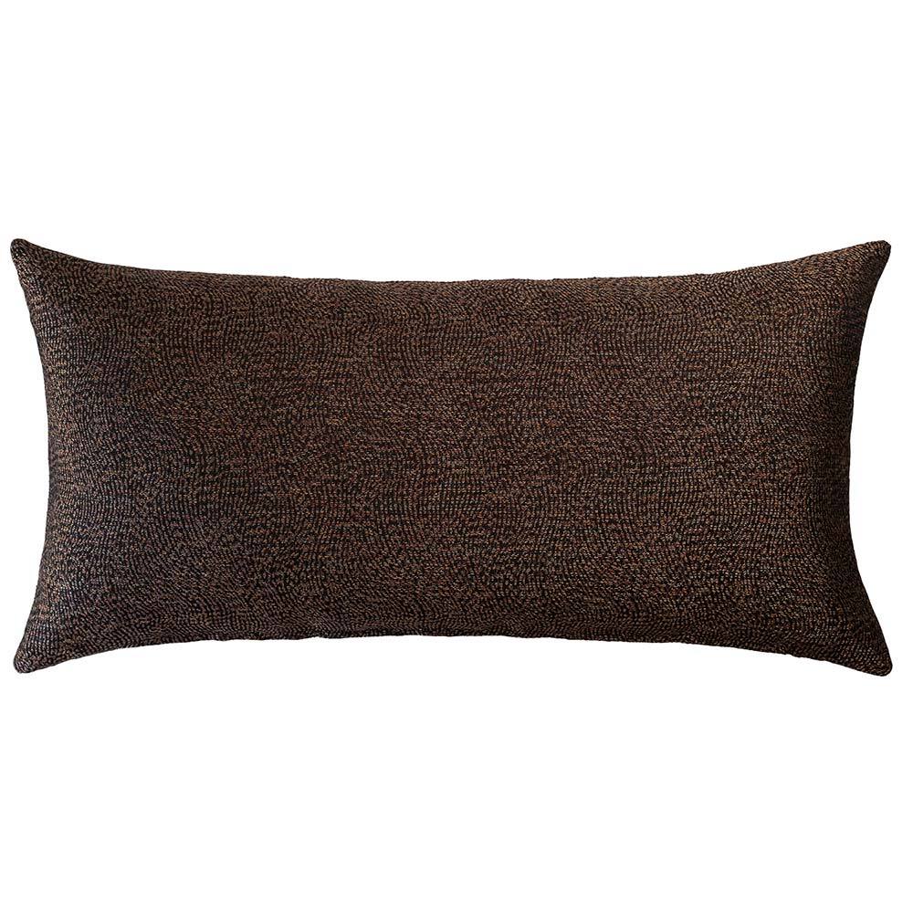 The Midnight Rectangle Brown Cushion (80x40cm) by Urban Road features a dark brown luxury textured finish with subtle dot patterns, ideal for enhancing your cushion collection. Shown on a plain white background in true Darren Palmer style.
