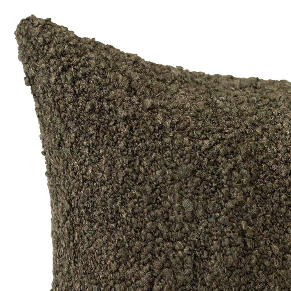 The Urban Road Virella Rectangle Green Cushion (50x30cm) features textured fabric and slightly pointed corners, inspired by Darren Palmer’s signature style. Shown against a white background, it adds a luxurious touch to any living space.