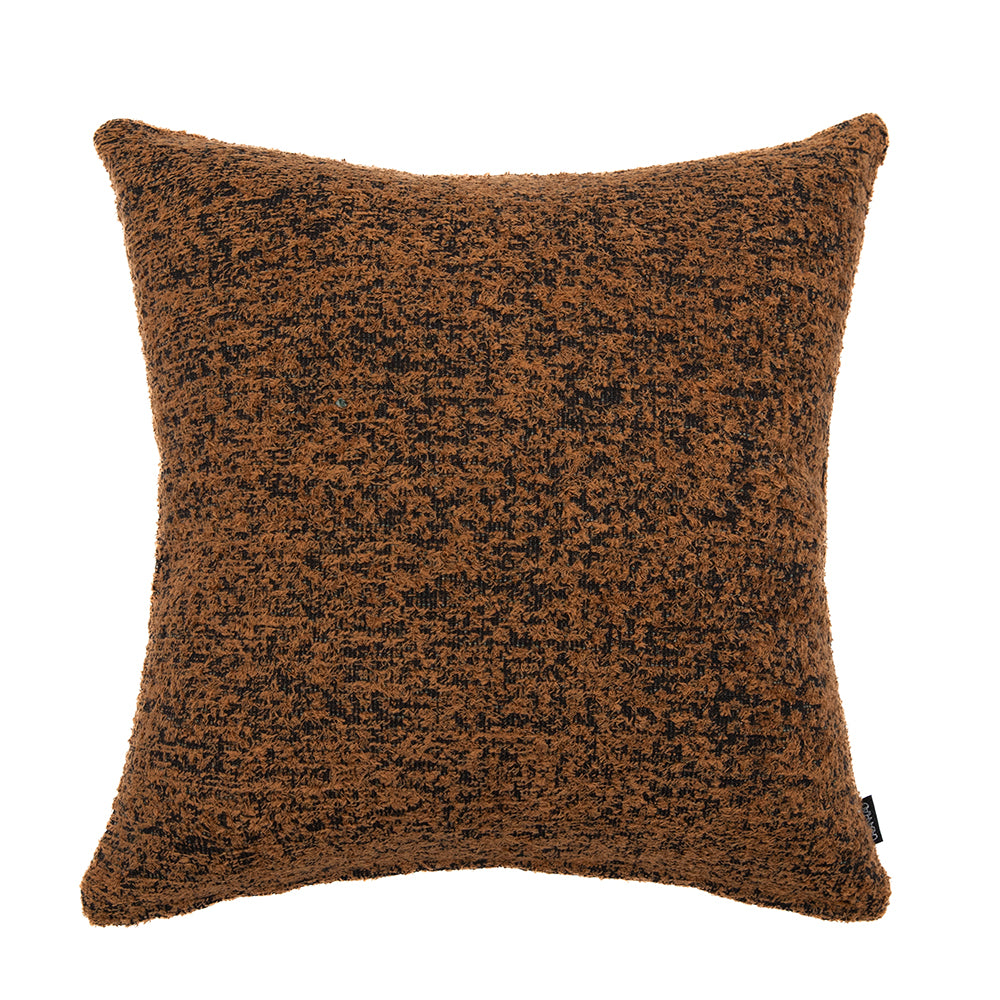 The Auburn Square Rust Cushion (50x50cm) by Urban Road features a textured, woven brown fabric with subtle dark specks—an ideal touch of Darren Palmer-inspired luxury for any interior.