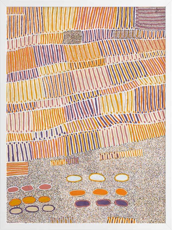 Lupul Jukurrpa Orange Framed Art Print