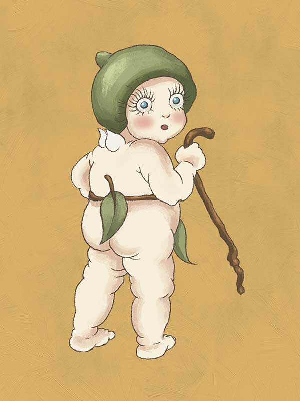 Gumnut Baby II Mustard Canvas Art Print