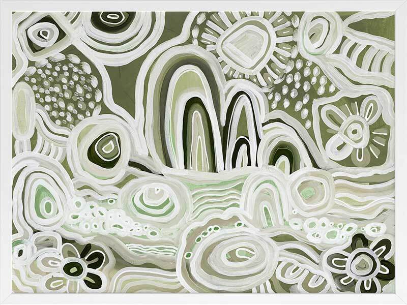 River Country Green Framed Art Print