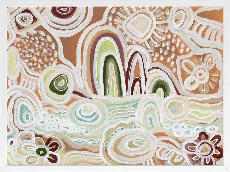 River Country Tan Framed Art Print