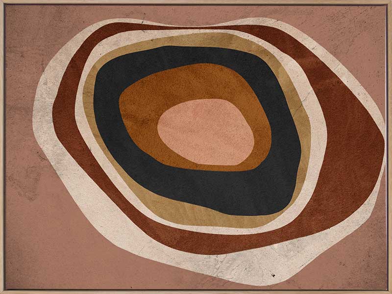 Concentric circle wall art from the Tim Neve collection by Urban Road, with layered brown, caramel, and cream tones.