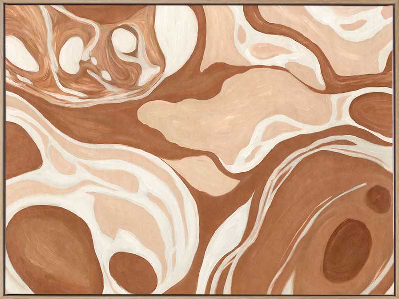 Wall art from the Tim Neve collection by Urban Road, featuring terracotta arcs and warm beige patterns for a geometric aesthetic.