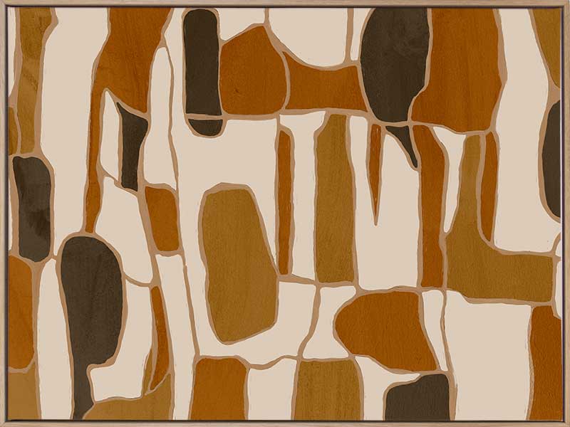 Wall art from the Tim Neve collection by Urban Road, featuring layered organic forms in warm beige, tan, and brown.