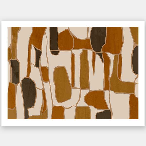 Wall art from the Tim Neve collection by Urban Road, featuring layered organic forms in warm beige, tan, and brown.
