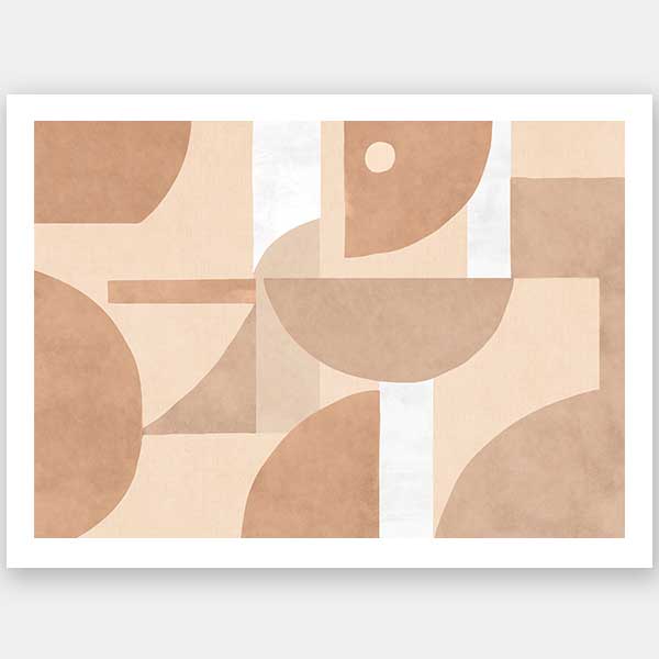 Wall art from the Tim Neve collection by Urban Road, showcasing organic shapes in terracotta and cream with bold curved lines.