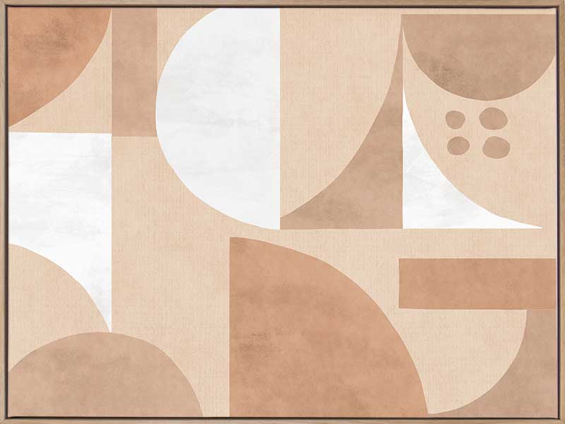 Wall art from the Tim Neve collection by Urban Road, featuring bold black forms over tan and brown patterns for a graphic effect.