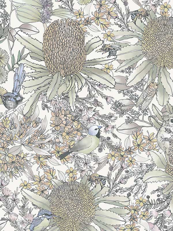 Banksia and Myrtle Wallpaper