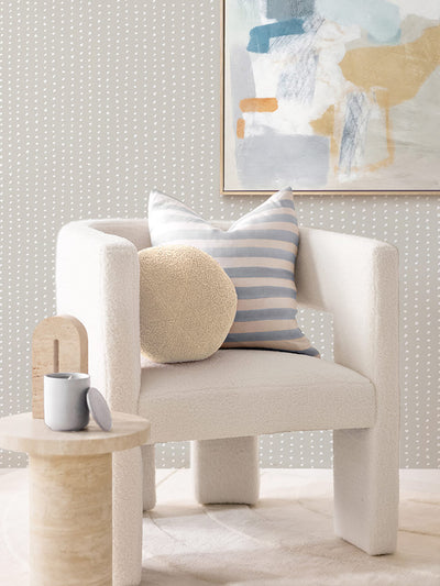 Rumi Striped Blue Linen Cushion - 50X50cm | Lifestyle