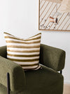 Rumi Striped Olive Green Linen Cushion - 50X50cm | Lifestyle