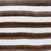 The Rumi Striped Chocolate Linen Cushion by Urban Road features horizontal brown and white stripes with a hand-painted effect, curved edges, and measures 50x50cm—a stylish accent for your home decor.