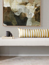 Ziggy Striped Mustard Long Lumbar Linen Cushion - 90X30cm | Lifestyle