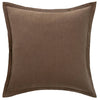The Urban Road Blair Brown Linen Cushion - 50x50cm is a square brown throw pillow with a simple design and flat flange border, ideal for enhancing your home decor and adding elegance to any linen cushion collection.
