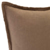 The Urban Road Blair Brown Linen Cushion - 50x50cm is a square brown throw pillow with a simple design and flat flange border, ideal for enhancing your home decor and adding elegance to any linen cushion collection.
