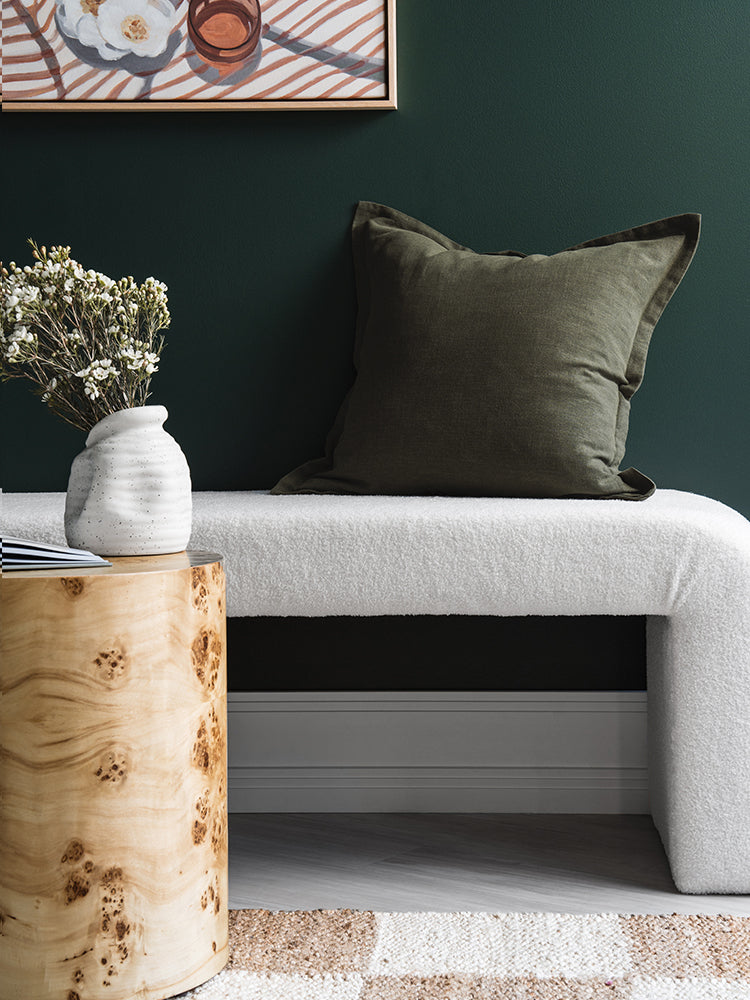 Blair Khaki Green Linen Cushion - 50x50cm | Lifestyle