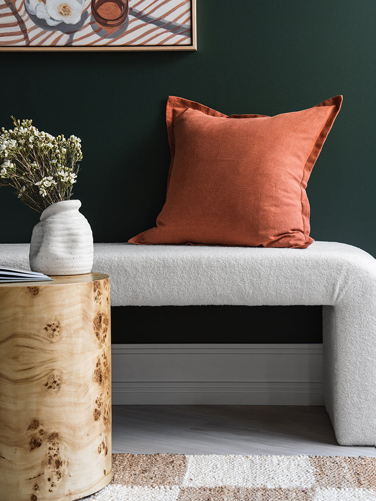 Blair Terracotta Linen Cushion - 50x50cm | Lifestyle