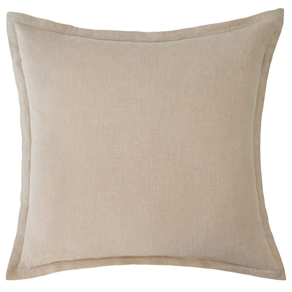 The Blair Beige Linen Cushion by Urban Road (50x50cm) features plain, smooth fabric and a subtle border—perfect for enhancing any space. Shown against a white background.