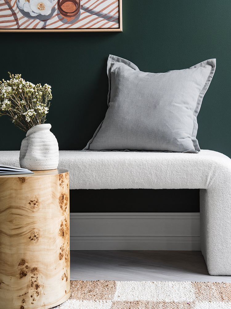 Blair Sky Blue Linen Cushion - 50x50cm | Lifestyle