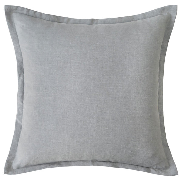 The Blair Sky Blue Linen Cushion by Urban Road (50x50cm) features a simple, solid sky blue design with gently raised edges—ideal for adding understated elegance to your decor.