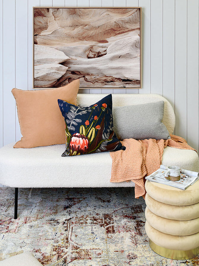 Burnt Orange Oversize Linen Cushion - 60x60cm