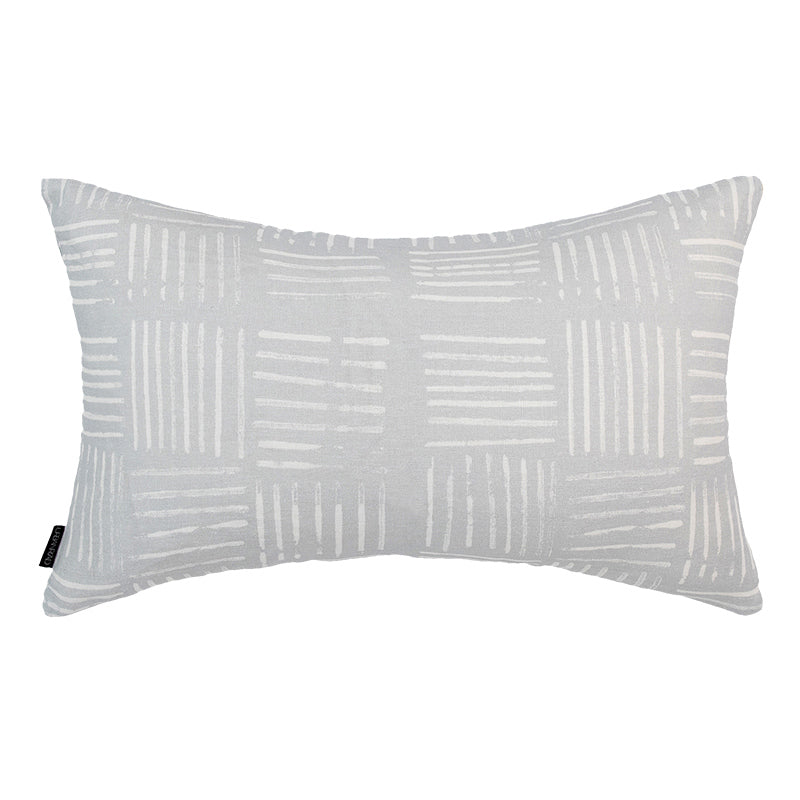 Leafy Lines Lumbar Linen Cushion - 50X30cm