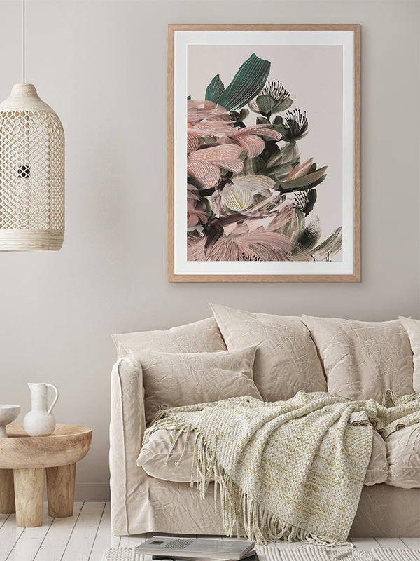 Blush Bloom Framed Art Print | Lifestyle