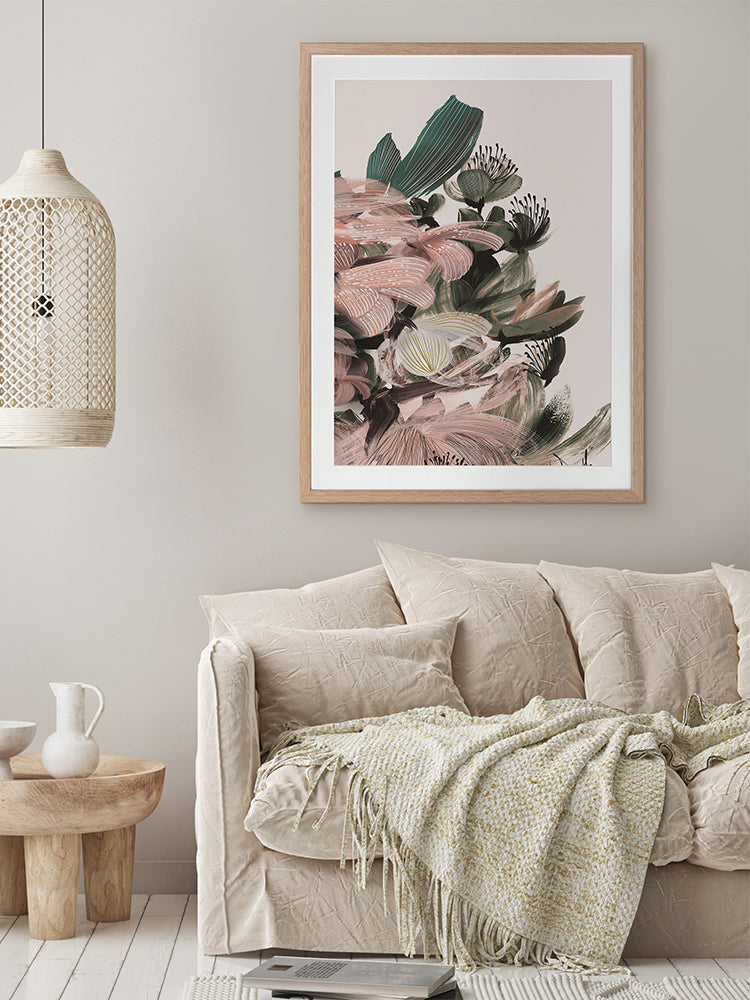 Blush Bloom Framed Art Print | Lifestyle