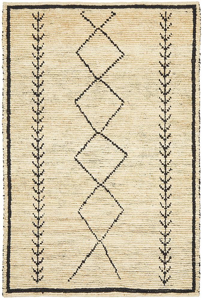 Kenya 27 Ivory Tribal Luxe Hand Woven Jute Rug