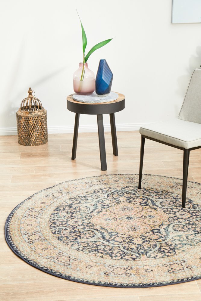 Legacy 858 Midnight Round Rug | Lifestyle